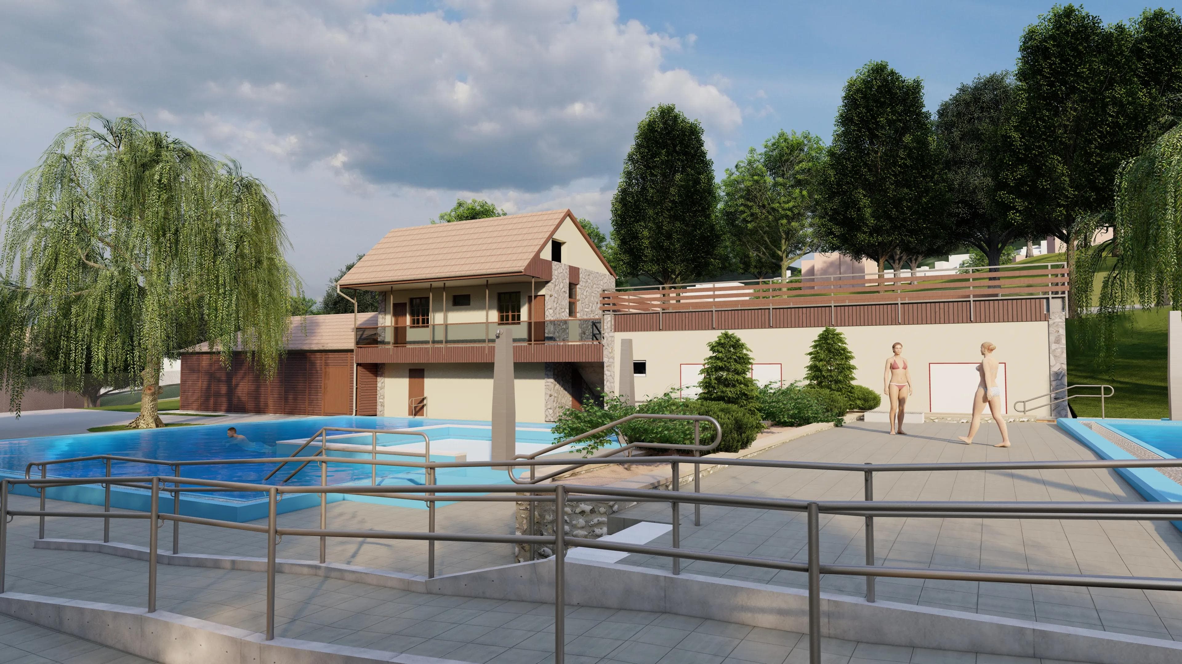Budapest Óbuda Szabadidőpark medencepark rekonstrukciója